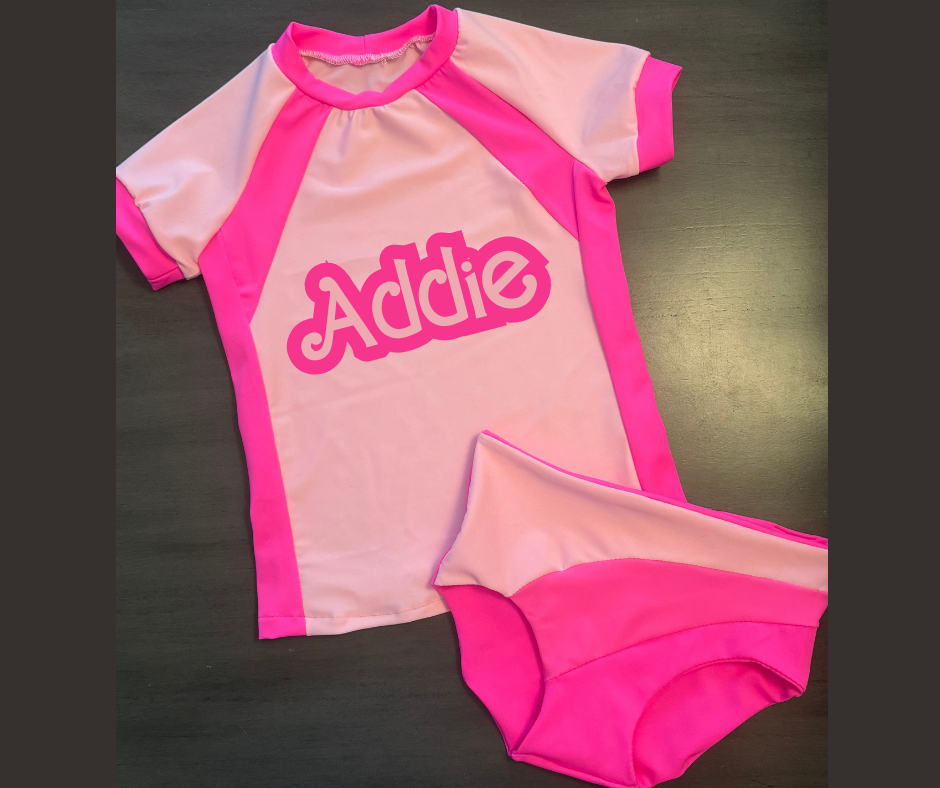 Barbie Girl Personalized Rash Guard Set