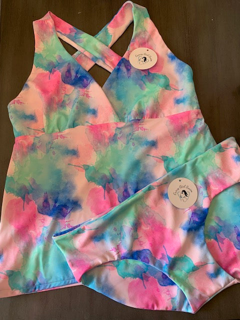 Pastel Paint Tankini Set