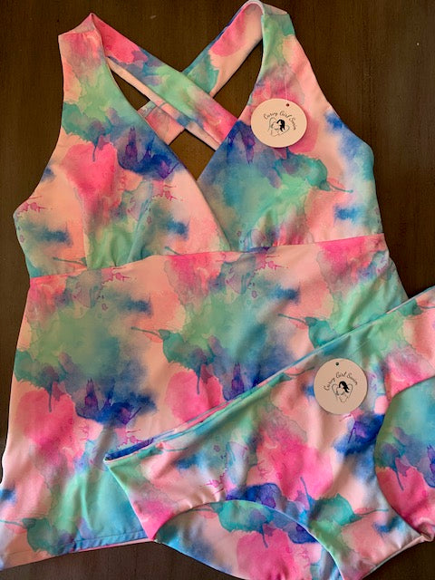 Pastel Paint Tankini Set