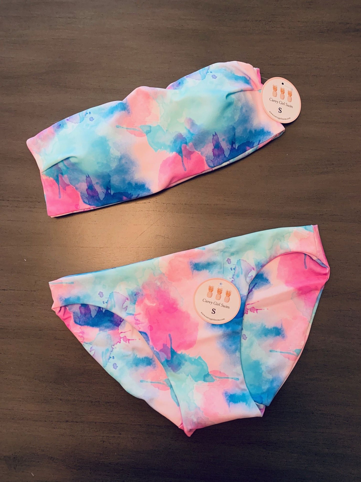 Watercolor Vibes Bandeau Bikini