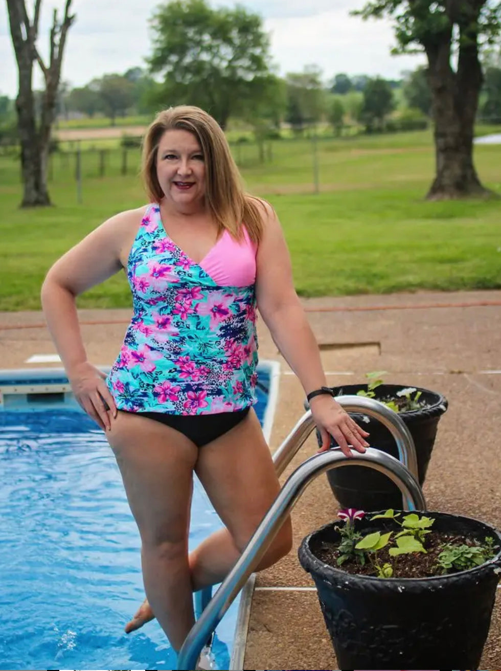 Tropical Leopard Tankini Set